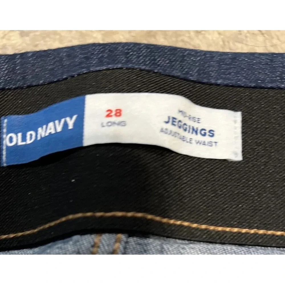 New Old Navy Women's Plus Size 28 W Long Medium Wash Blue Mid Rise Jegging Jeans